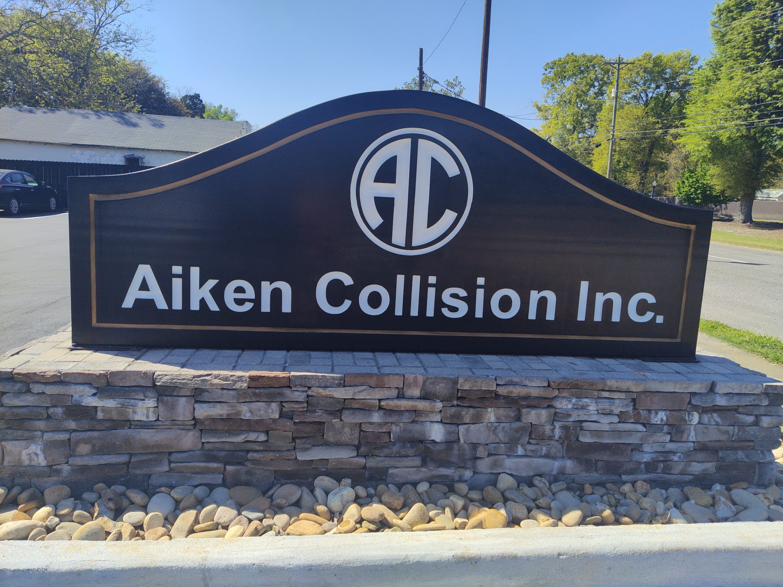 Aiken Collision Logo Sign by the road